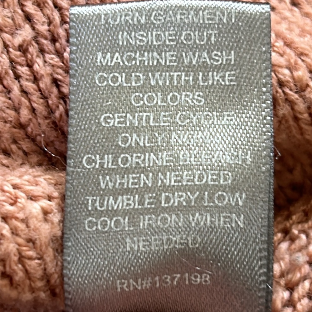 Marled Dusty Rose "BEACH" Loose-Knit Acrylic Sweater Sz Small w MEASUREMENTS! - Picture 8 of 12